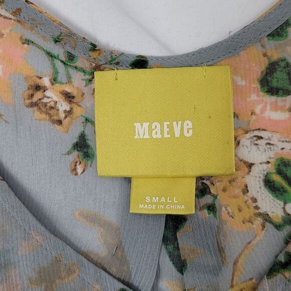 ANTHROPOLOGIE Maeve floral Magda chiffon tunic blouse top S - Picture 5 of 9